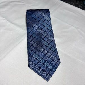 Bruno Piattelli Shades of Blue and Silver Geometric Pattern Men's Tie
